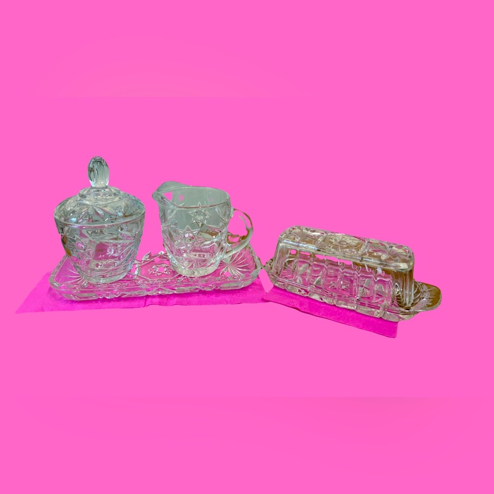Glassware: Star of David serving set with butter dish